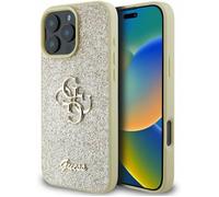 Guess Coque pour iPhone 16 Pro Max - Glitter Fixe Big 4G - Or