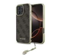 Coque pour iPhone 16 Pro Max - Guess Hardcase 4G Charms Collection (GUHCP16XGF4GBR) - Brown