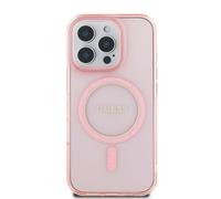 Coque pour iPhone 16 Pro Max MagSafe avec Cercle Pailleté Guess Rose