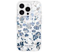 Kate Spade, iPhone 16 Pro Max Housse Motif floral Compatible MagSafe, Blanc / Bleu