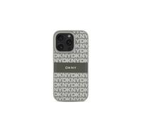 Coque pour iPhone 16 Pro Max Repeat Pattern Tonal Stripe avec Logo Métallisé Beige