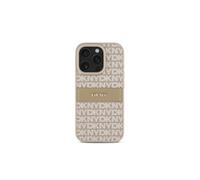 Coque pour iPhone 16 Pro Max Repeat Pattern Tonal Stripe avec Logo Métallisé Rose