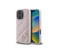 Coque pour iPhone 16 Pro Max - Script matelassé en diagonale (KLHCP16XPQQDSMGP) - Rose