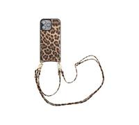 Selencia Coque de télephone Nova avec cordon et porte-cartes pour Apple iPhone 16 Pro Max - Leopard