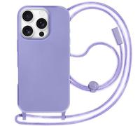 Coque pour iPhone 16 Pro Max Soft Touch avec Cordon Tour de Cou Lavande