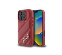 Coque pour iPhone 16 Pro - Script matelassé en diagonale (KLHCP16LPQQDSMGR) - Rouge