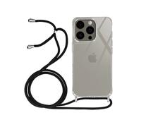 Coque pour iPhone 16 Pro Silicone Antichoc avec Cordon Tressé Transparent