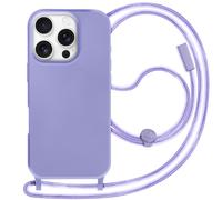 Coque pour iPhone 16 Pro Soft Touch avec Cordon Tour de Cou Lavande