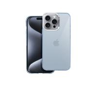 Coque pour iPhone 16 Pro Souple Design Fumé Contour Caméra Métallisé Bleu Pâle