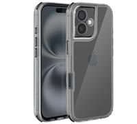 Coque pour iPhone 16 Renforcée Conception Bi-Matière Texturé Antidérapants Noir