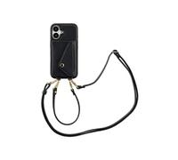 Selencia Sera Phone Case avec cordon et porte-cartes pour iPhone 16 - Noir