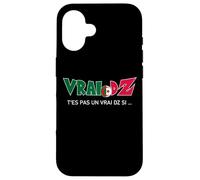 Coque pour iPhone 16 Vrai Dz Algérie Drapeau Algérien Supporter Cadeau