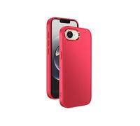 Coque pour iPhone 16e Finition Mat avec Contour Caméra Métallisé Rouge