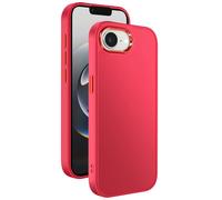 Coque pour iPhone 16e Finition Mat avec Contour Caméra Métallisé Rouge