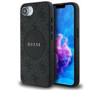 Coque pour iPhone 16e - Guess 4G Circle Classic Logo MagSafe (GUHMPSE4P4PGRSGK) - Noir black G