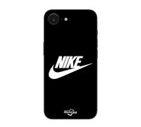 Coque Pour Iphone 16e Nike Logo Blanc Front Noir