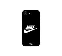Coque Pour Iphone 16e Nike Logo Blanc Front Noir