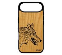 Coque Pour Iphone 17 Air Bois Silicone Loup Graphique Solitaire Design Antichoc Ethnique Noir Dessin Tribal Animaux Hiver 4g Noir