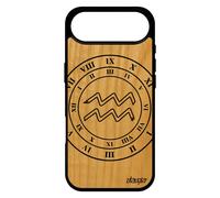 Coque Pour Iphone 17 Air Bois Silicone Signe Astrologique Verseau Bumper Noir Noir Motif Horloge Horoscope Etoiles Case Univers Tpu