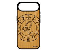 Coque Pour Iphone 17 Air Bois Veritable Silicone Signe Astrologique Lion Horoscope Horloge Univers Etui Avenir Galaxie Cover