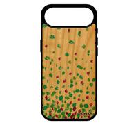 Coque Pour Iphone 17 Air En Bois Et Silicone Confettis Pois Noir Fond Motif Petales Design Romantique Vert Effet Personnalis¿