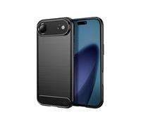Coque pour iPhone 17 Air en Silicone Effet Carbone Texture Brossée Noir