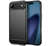 Coque pour iPhone 17 Air en Silicone Effet Carbone Texture Brossée Noir