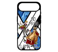 Coque Pour Iphone 17 Air En Silicone No Prob Lama Llama Probllama Drole Cartoon Noir Telephone Texte Animal Bd Bleu Made In France