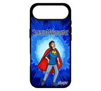 Coque Pour Iphone 17 Air En Silicone Super Marraine Comics Humour Drole Solide Bleu Heros Texte Etui Gel Naissance Garcon Telephone