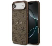 Coque Pour IPhone 17 Air Guess MagSafe En Cuir Synthétique Marron Logo Doré