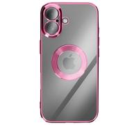 Avizar Coque pour iPhone 17 avec Contour Chromé en Silicone Souple Rose