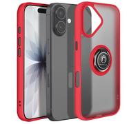 Coque pour iPhone 17 avec Support Anneau et Fixation Magnétique Rouge