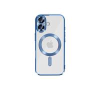 Coque pour iPhone 17 - AVIZAR - MagSafe - Contour Chromé Bleu - Protection Élégante - Souple