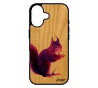 Coque Pour Iphone 17 Bois Silicone Ecureuil Animaux Foret Antichoc Peinture Rigide Violet Nature Mignon Etui Pas Cher Animal