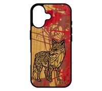 Coque Pour Iphone 17 Bois Silicone Renard Ethnique Unique Color¿ Nature Animal Housse Tribal Azteque Goupil 4g Dessin Montagne Rose