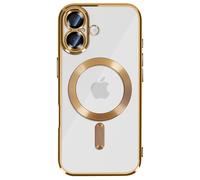 Coque pour iPhone 17 Compatible MagSafe avec Contour Chromé Dorée