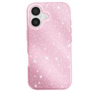 Coque pour iPhone 17 Conception Bi-Matière et Finition Pailletée Rose