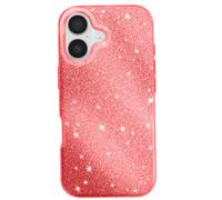 Coque pour iPhone 17 Conception Bi-Matière et Finition Pailletée Rouge