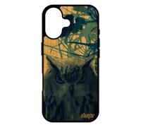 Coque Pour Iphone 17 En Bois Et Silicone Hibou Bumper Chouette Animaux Design Animal Oiseau Nature Feuilles Antichoc Telephone Bleu