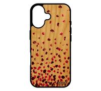 Coque Pour Iphone 17 En Bois Silicone Confettis Pois Texture Cover Cadeau Fille Motif Mobile Romantique Portable Design Housse