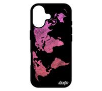 Coque Pour Iphone 17 En Silicone Carte Monde Metal De Protection Pays Geographie Effet Globe Jolie Atlas Terre Rose Planete Motif
