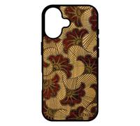 Coque Pour Iphone 17 En Vrai Bois Silicone Wax Rouge Africain Cover Ethnique Artisanat Telephone Rigide Color¿ Motif Afrique