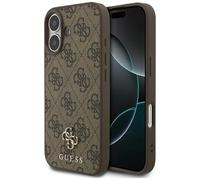 Coque Pour IPhone 17 Guess MagSafe En Cuir Synthétique Marron Logo Doré