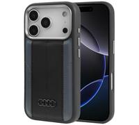 Coque Pour IPhone 17 Pro Audi A6 MagSafe En Cuir Synthétique Noir Avec Logo