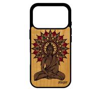 Coque Pour Iphone 17 Pro Bois Silicone Bouddha Violet Rosace Statue Caoutchouc Housse Zen Tibet Smartphone Inde Bouddhisme Pochoir