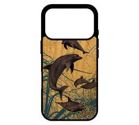 Coque Pour Iphone 17 Pro Bois Silicone Dauphin Etui Mer Marsouin Nature Telephone Ocean Fonds Marins Algue Portable Rigide Dessin