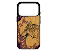 Coque Pour Iphone 17 Pro Bois Silicone Loup Azteque Tribal Animal Noir Portable Fantaisie Chien Dessin Peinture Mobile Telephone De