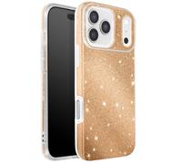 Coque pour iPhone 17 Pro Conception Bi-Matière et Finition Pailletée Dorée