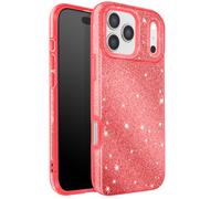 Coque pour iPhone 17 Pro Conception Bi-Matière et Finition Pailletée Rouge