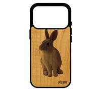 Coque Pour Iphone 17 Pro En Bois Silicone Lapin Jolie De Protection Design Telephone Rigide Nain Gris Pas Cher Lapine Case Animal